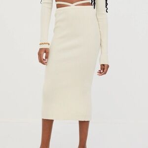 [NEW with Tags] for Love & Lemons, Large / Ivory, Midi Skirt